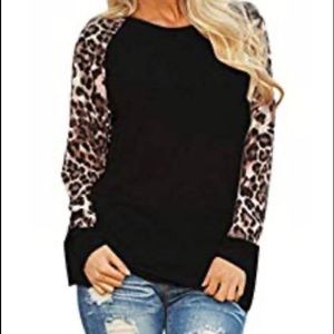 Leopard Sleeve Top